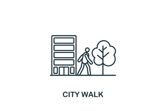 City Walk Icon: A Versatile Symbol for Outdoor Recreation and Design