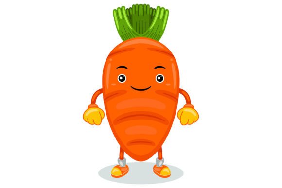 Cute Carrot Mascot Character Vector