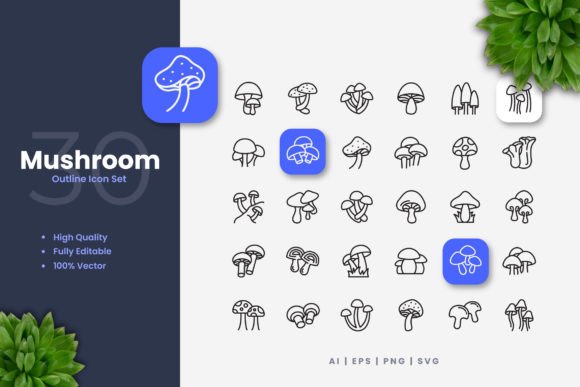 Mushroom Icons: A Versatile and Clean Design Solution for Modern Visual Needs