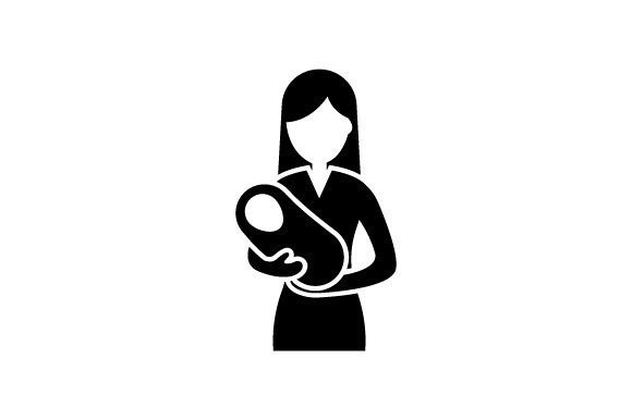Nurse Holding a Newborn Child Icon: A Versatile Design Element for Your Projects
