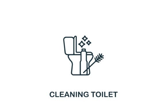 Simple Cleaning Toilet Icon for Design